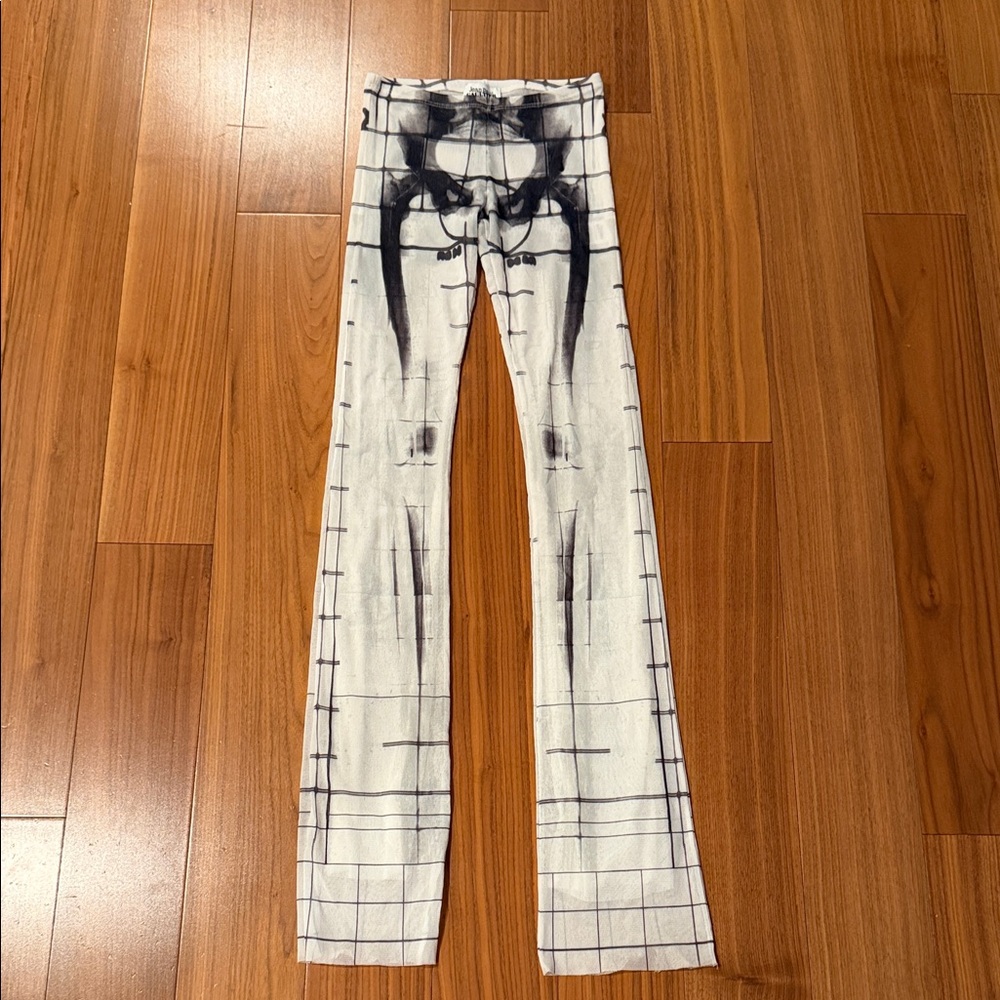 Jean Paul Gaultier Monochrome Grid Pattern Pants